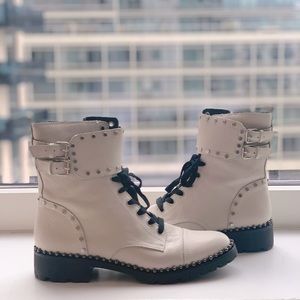 NEW Sam Edelman White Combat Boots, 10.5, IOB